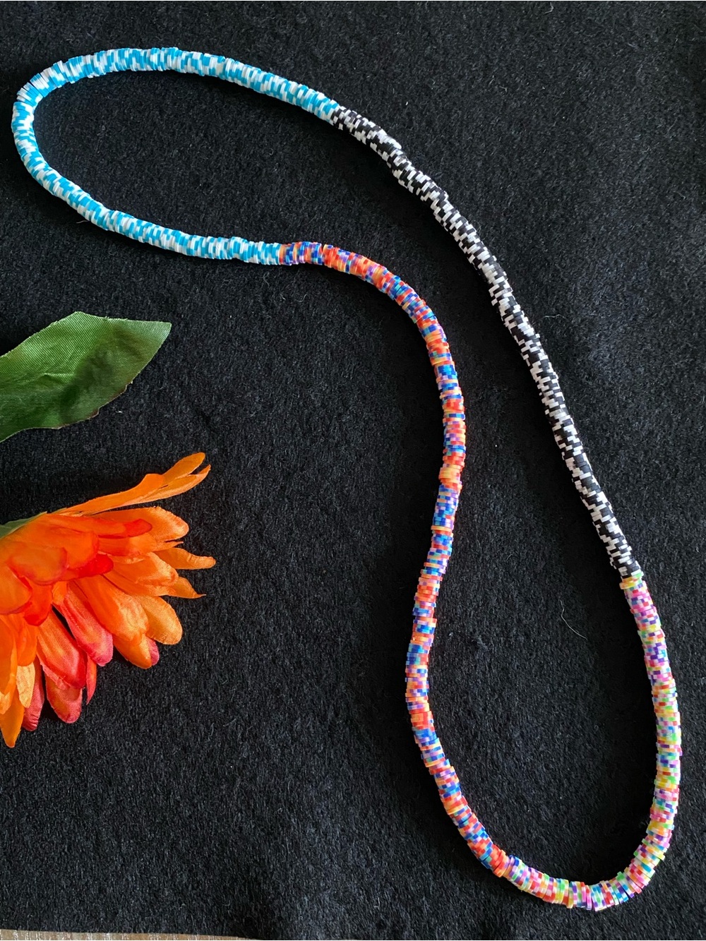 Handmade Beaded Necklace in Multicolor & Turquoise